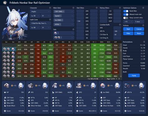 Fribbels Star Rail Optimizer.